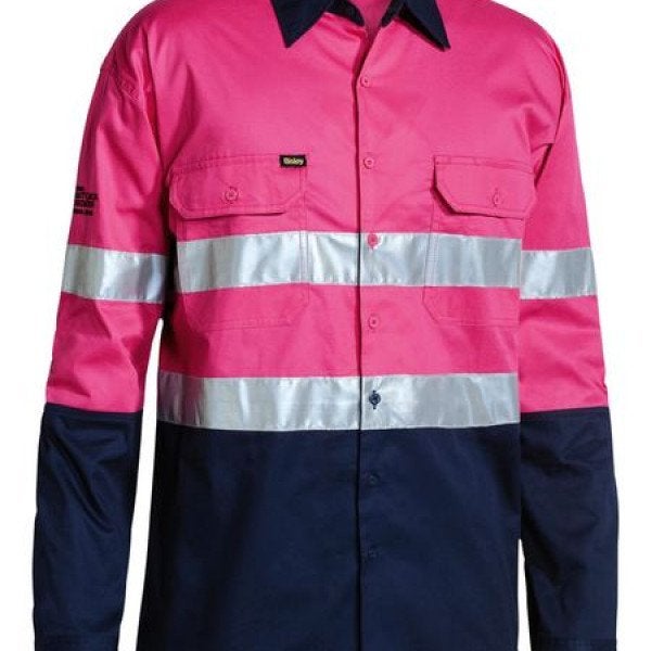 Custom 3M Taped Two Tone Hi Vis Cool Lightweight Men's Shirt L/S