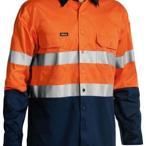 Custom 3M Taped Two Tone Hi Vis Cool Lightweight Men's Shirt L/S