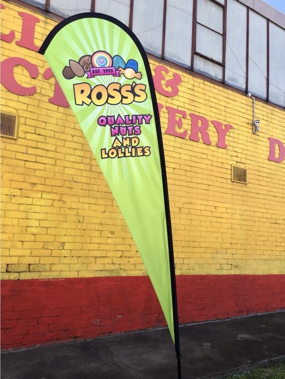 Teardrop Flag - Ross's Quality Nuts & Confectionery - Preston