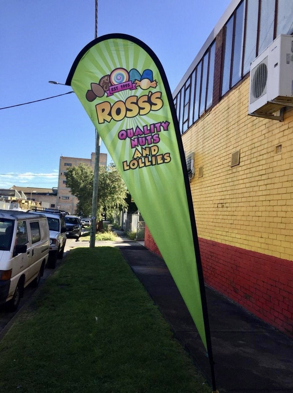Teardrop Flag - Ross's Quality Nuts & Confectionery - Preston