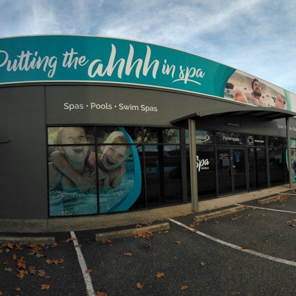 Spa World - Fascia Sign, Window Graphics