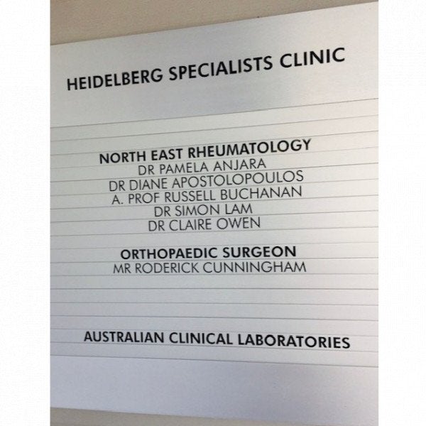 Directional Signage - Heidelberg Specialists Clinic - Heidelberg