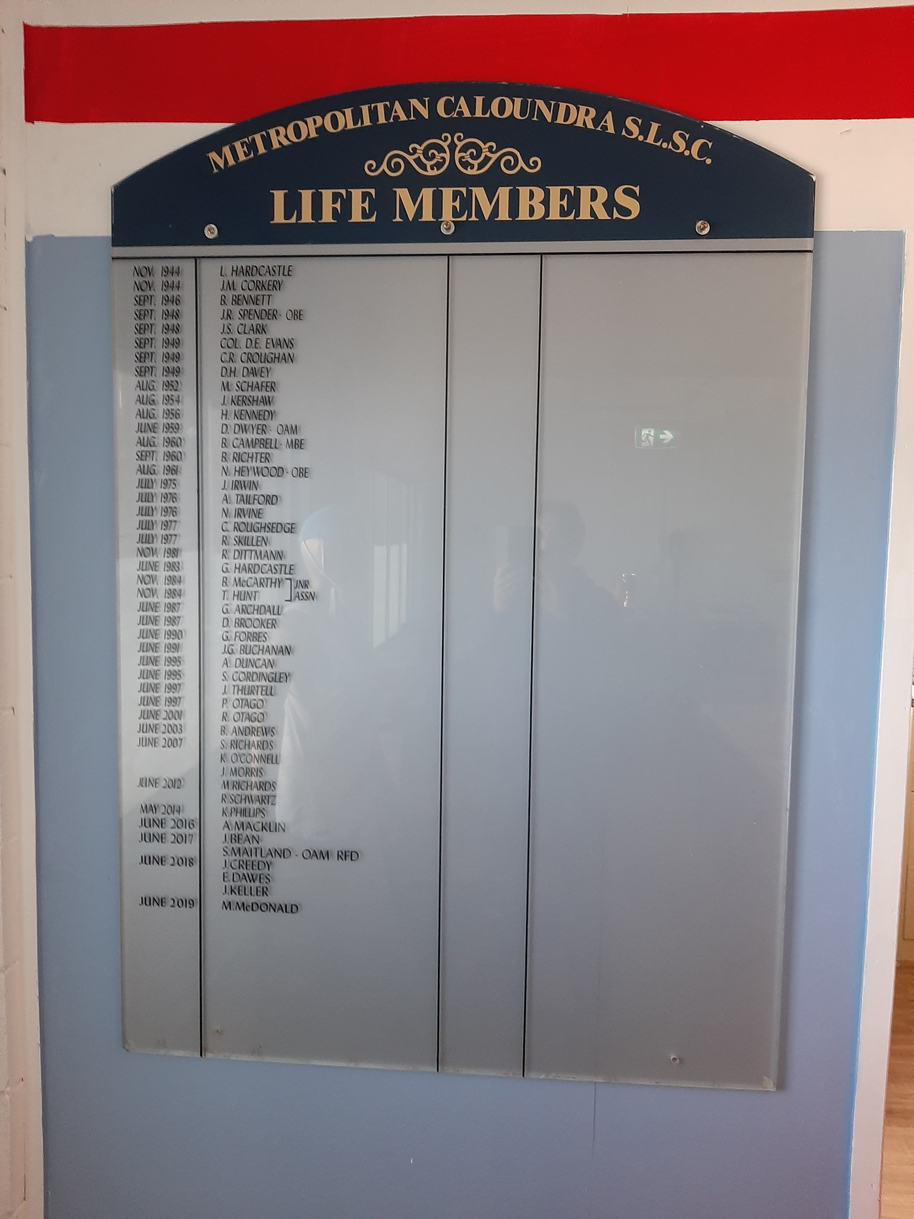 Metropolitan Caloundra Surf Life Saving Club Honour Boards
