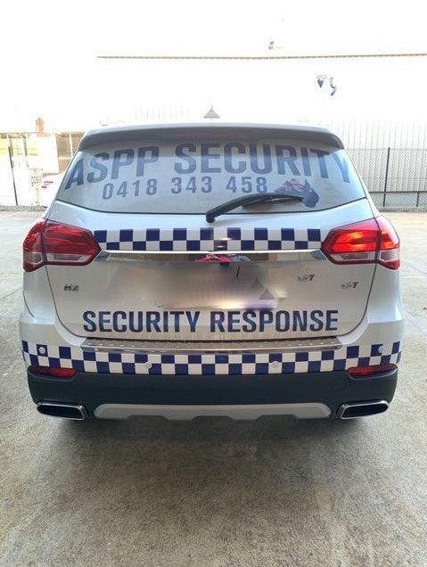 Vehicle Lettering and One Way Vision - Australian Security Private Protection