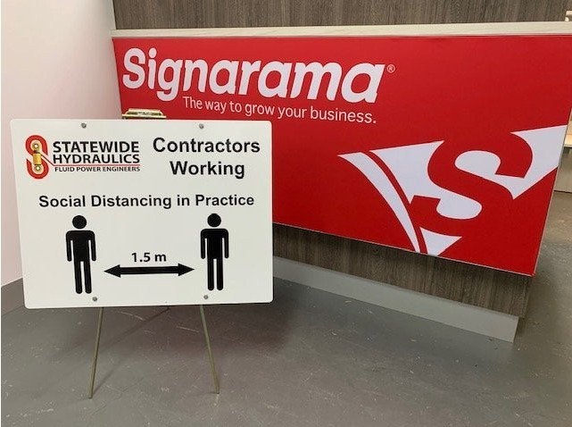 Tripod Sign Stand - Statewide Hydraulics - Heidelberg West.