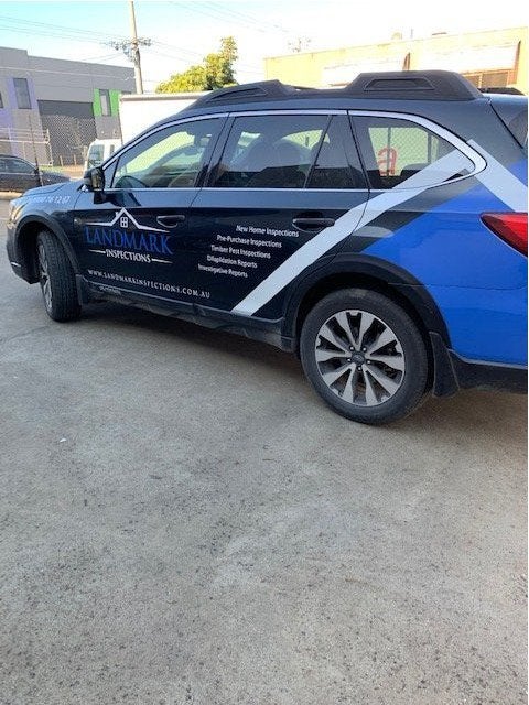 Vehicle Lettering & Partial Wrap - Landmark Inspections
