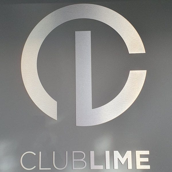 Club Lime Brushed Ali Reception Sign