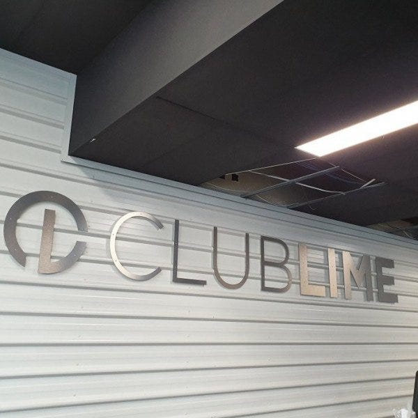 Club Lime Brushed Ali Wall Sign