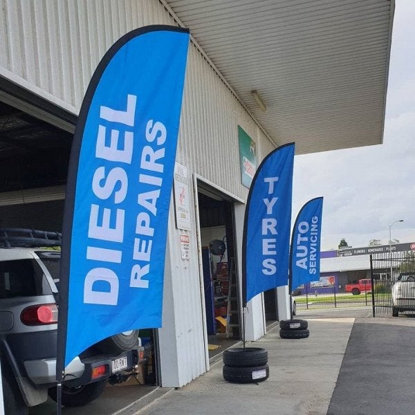 Bow Flags for National Automotive Service Maroochydore