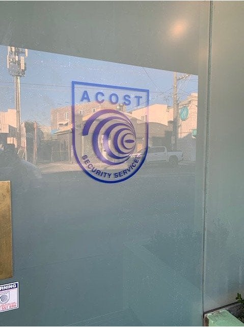 Fascia Signs & Window Lettering - Acost Security Services - Alphington