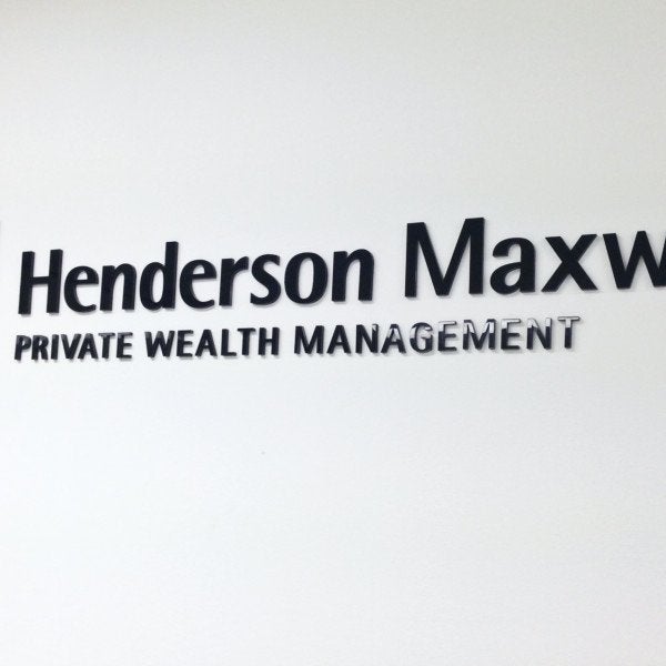 Henderson Maxwell-(reception sign)Acrylic lettering