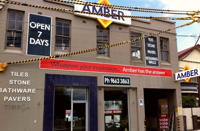 Amber tiles - Signarama Sydney CBD South