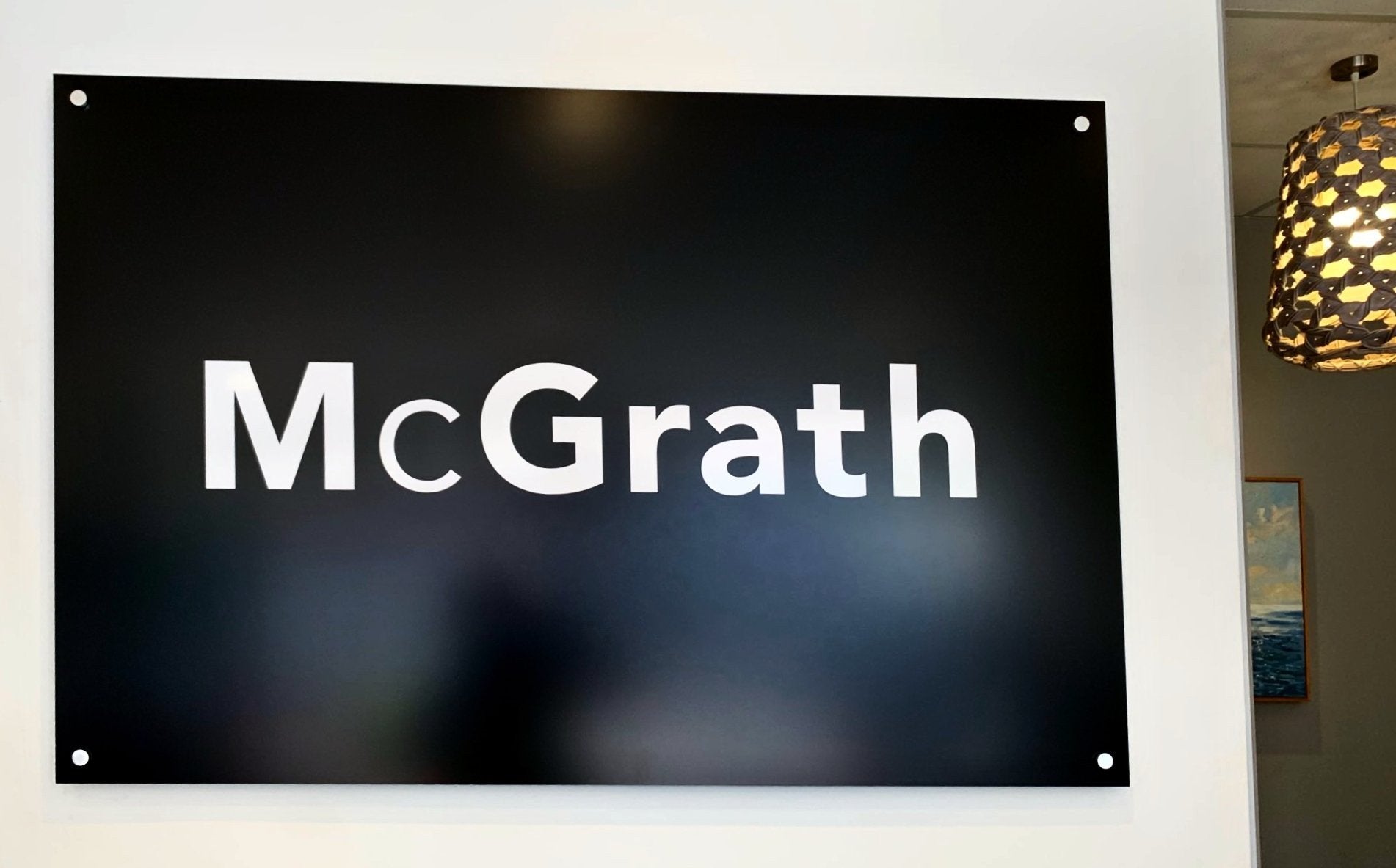 Mcgrath ACP with digital print reception sign - Signarama Sydney CBD South