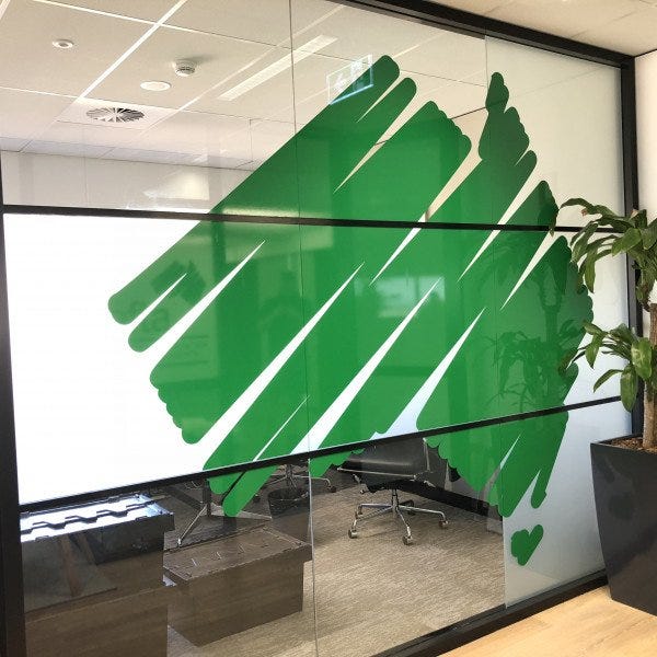 Window Signs | Signarama | Window Frosting on an internal meeting room wall
