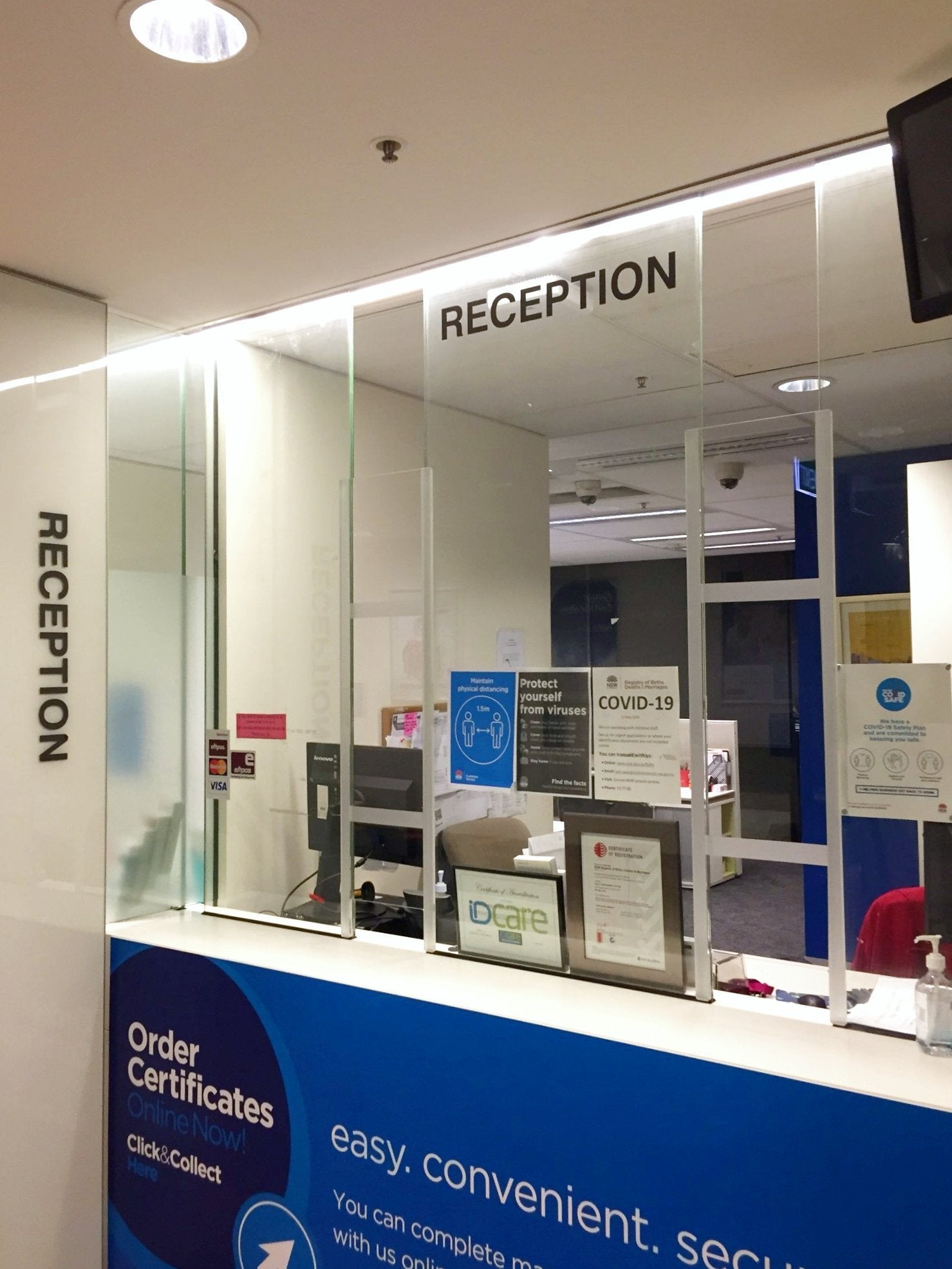 Births, Deaths, and Marriages Acrylic screen - Signarama Sydney CBD South