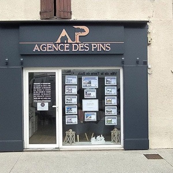 Enseigne agence immobilière sur le Bassin d'Arcachon