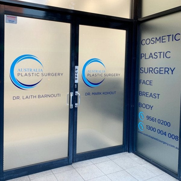Australia Plastic Surgery Frost and Vinyl 2 - Signarama Sydney CBD South