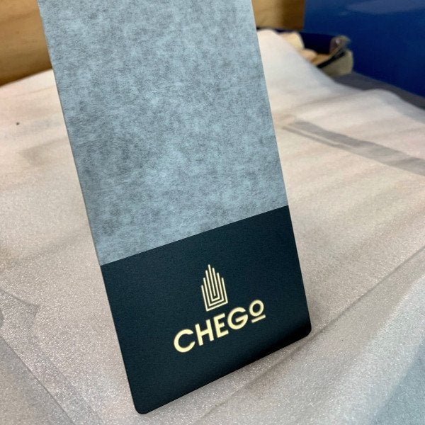 Chego custom Door Sign gold mirror and acrylic - Signarama Sydney CBD South