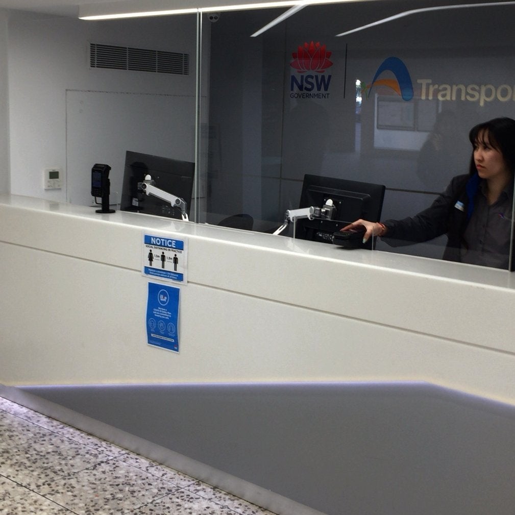 NSW transport Acrylic Screen and Social distancing floor graphics with Australian standard non slip floor laminate - Signarama Sydney CBD South
