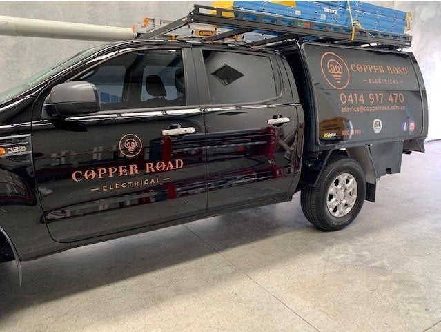 Vehicle Lettering - Copper Road Electrical.