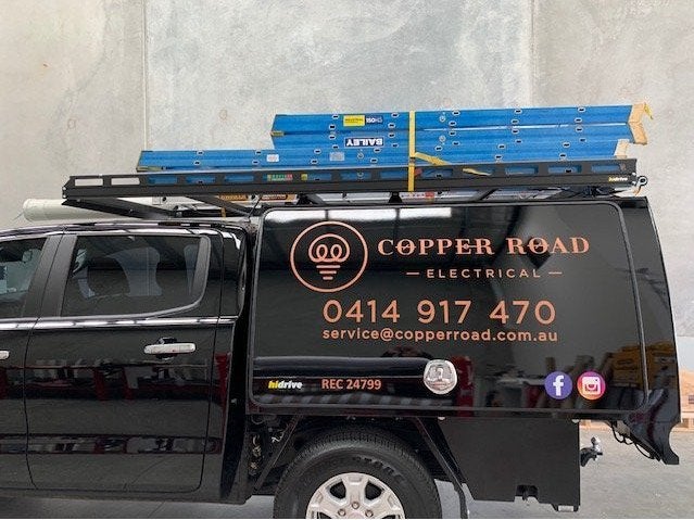Vehicle Lettering - Copper Road Electrical.