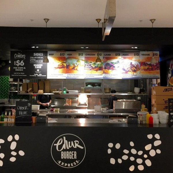 Chur Burger digital print menu board - Signarama Sydney CBD South