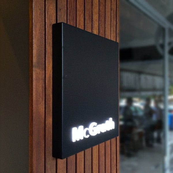 Mcgrath mini lightbox with 3d acrylic lettering  Signarama Sydney CBD South