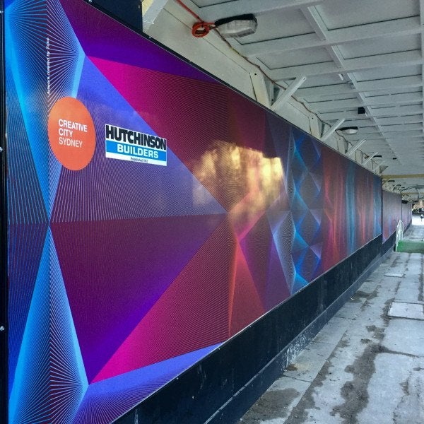 Hutchinson Builders sailtrack banner digitally printed  - Signarama Sydney CBD South