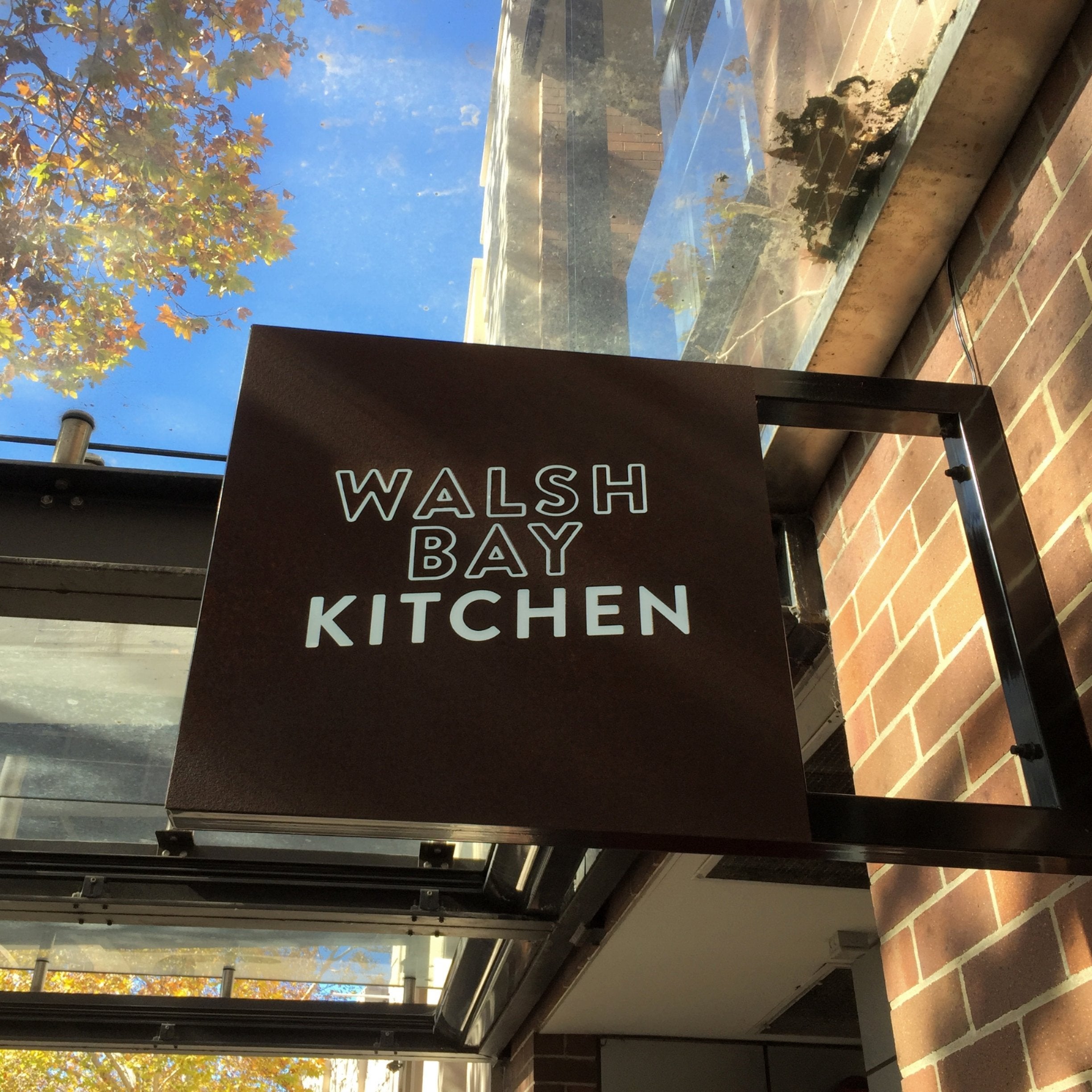 Walsh Bay Kitchen - Blade sign rust finish illuminated - Signarama Sydney CBD South