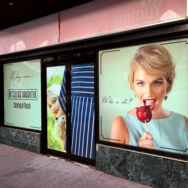 Butchers Daughter clear digital print backed with white vinyl - Signarama Sydney CBD South