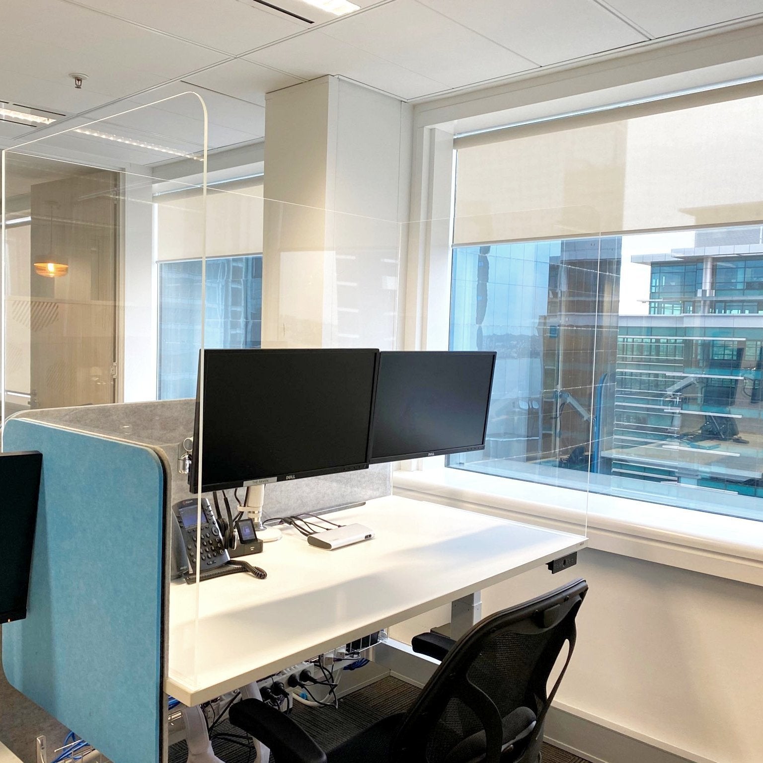 Custom Acrylic desk dividers and acrylic suspended room dividers post - Signarama Sydney CBD South