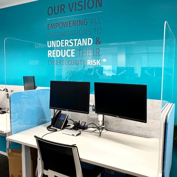 Custom Acrylic desk dividers and acrylic suspended room dividers post 3
