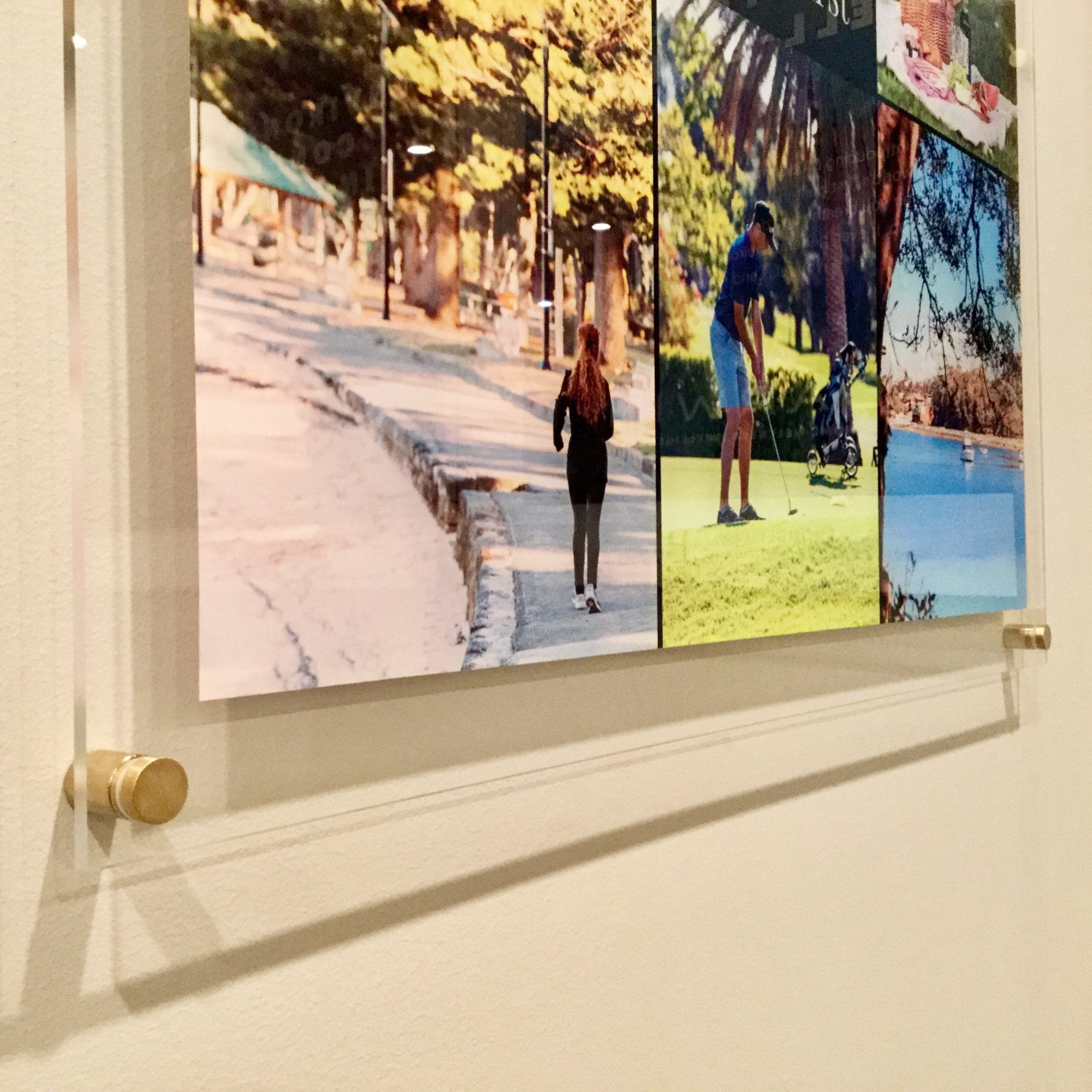 Acrylic Board with gold colour stand offs - Signarama Sydney CBD South