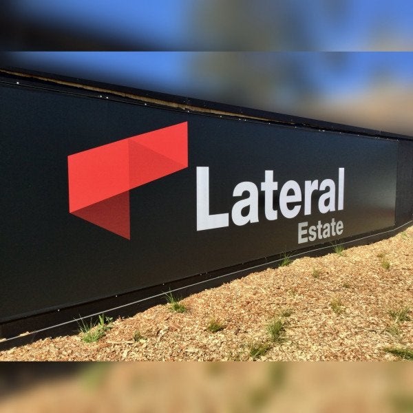 Lateral Estate sailtrack banner - Signarama Sydney CBD South
