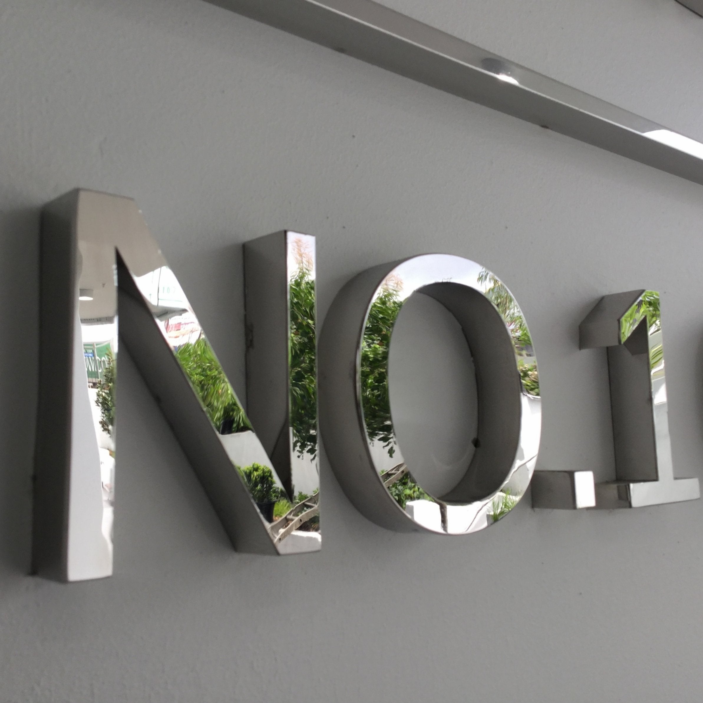 Custom Mirror Metal lettering - Signarama Sydney CBD South