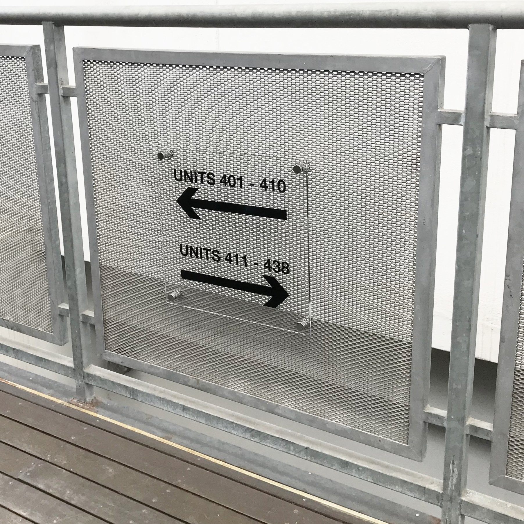 Acrylic wayfinding sign with stainless steel standoffs and vinyl lettering - Signarama Sydney CBD South
