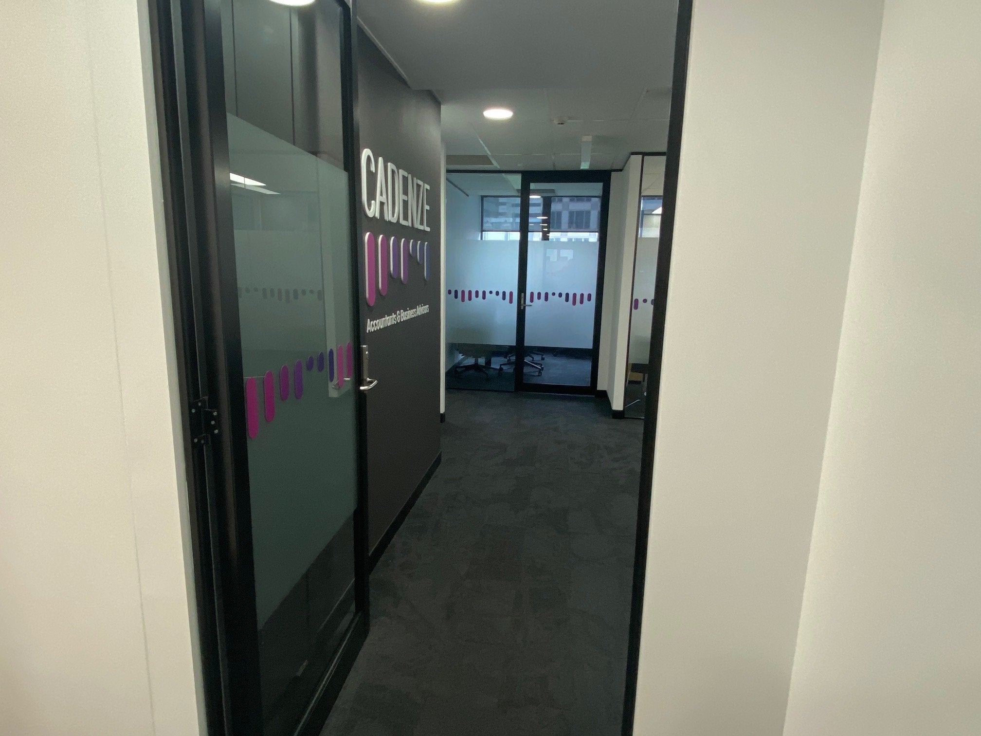 Office window frosting and wall graphics for CADENZE