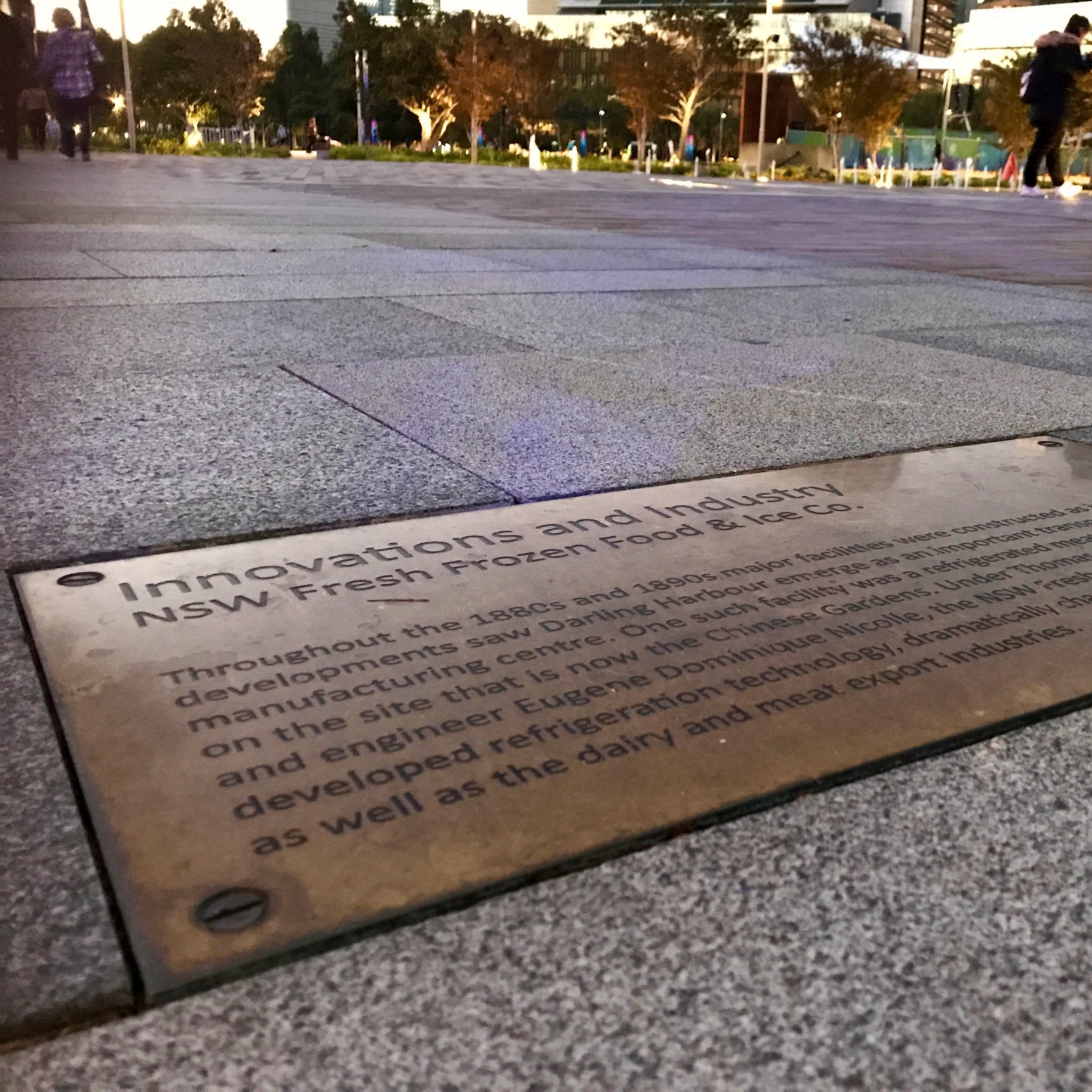 Engraved brass plate at Darling Harbour - Signarama Sydney CBD South