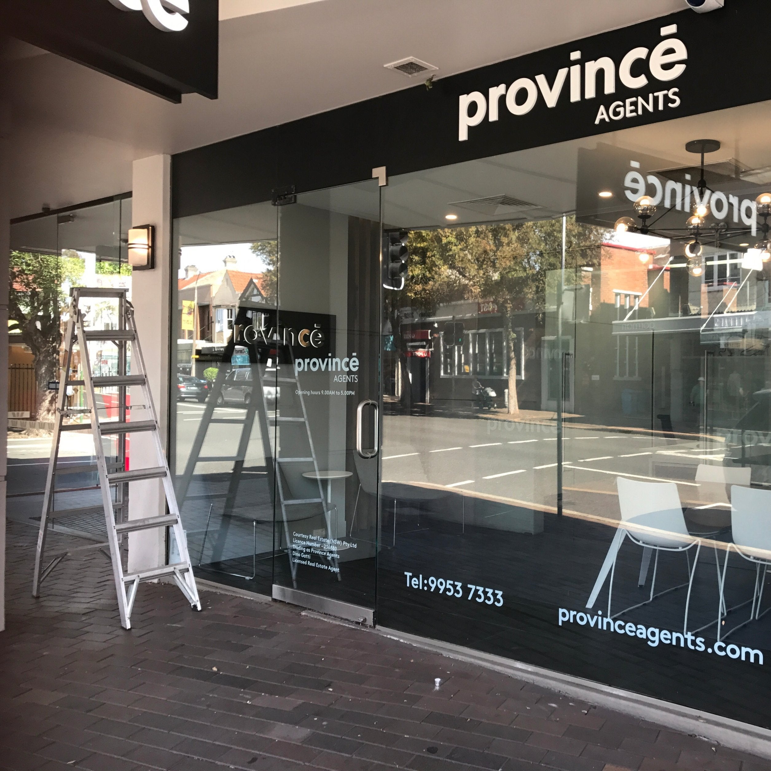 Province Agents Lightbox and vinyl lettering, Acrylic letters, Custom blade lightbox - Signarama Sydney CBD South