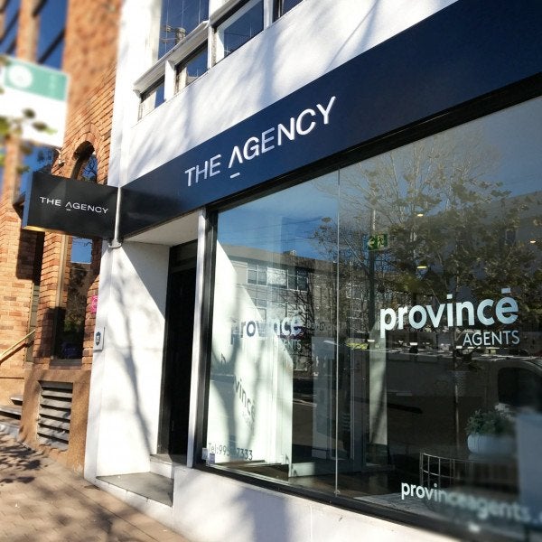 The Agency Lightbox and vinyl lettering, Acrylic letters, Custom blade Lightbox - Signarama Sydney CBD South
