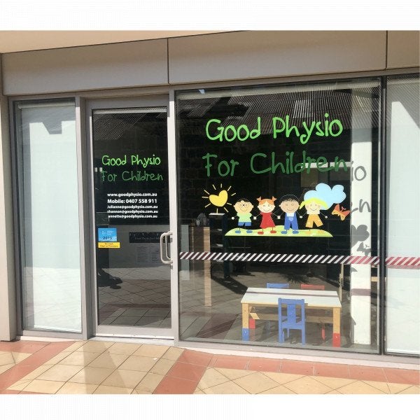 Window Lettering - Good Physio for Children - Coburg