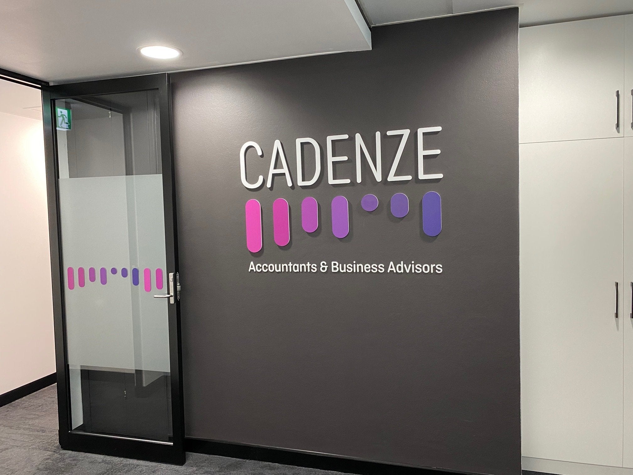 Office window frosting and wall graphics for CADENZE