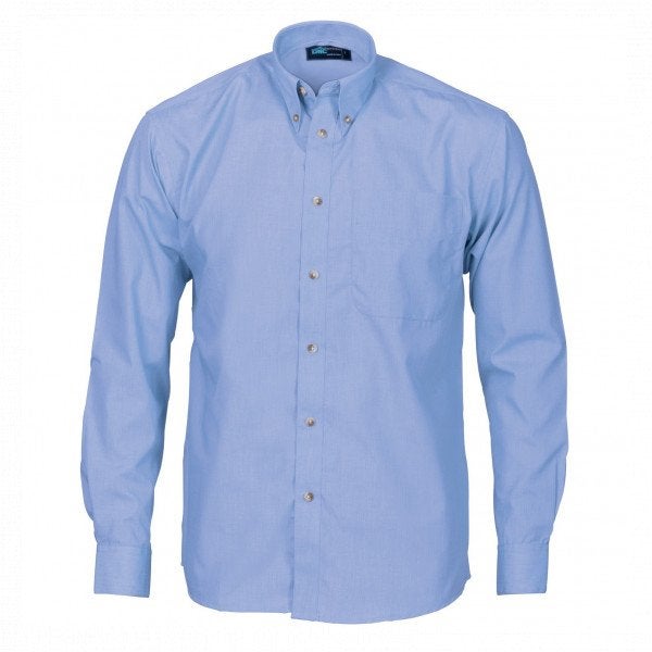 Custom Polyester Cotton Chambray Business Shirt