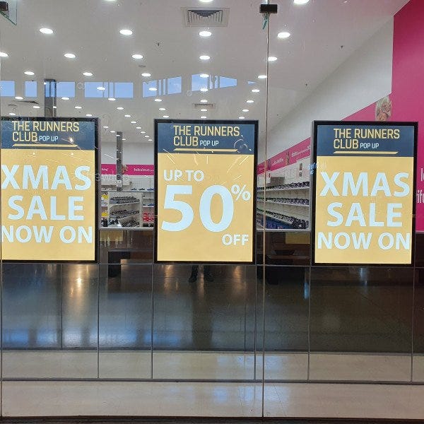 Runners Club Retail Lightboxes