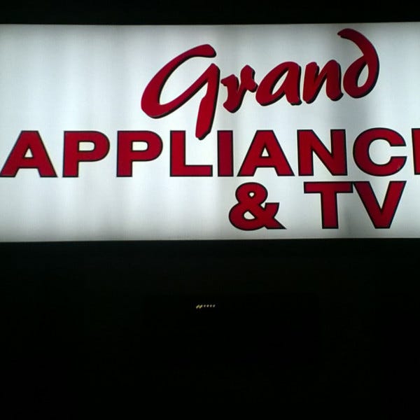 Lighted Box Sign Grand Appliance from 2016
