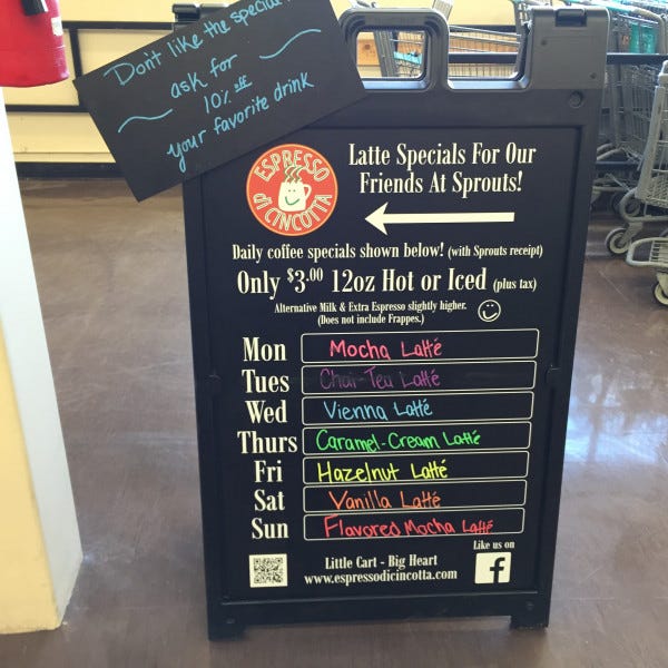 Coffee Shop Promotiional A-Frame