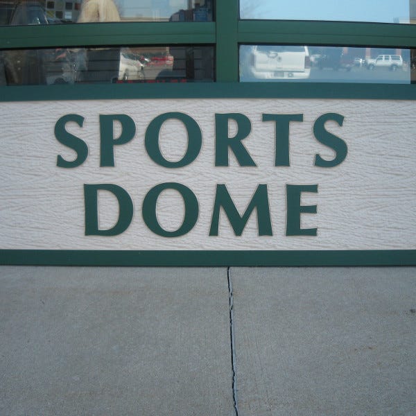Sandblasted/Routed Panel Building Sign Sports Dome in Kenosha, WI