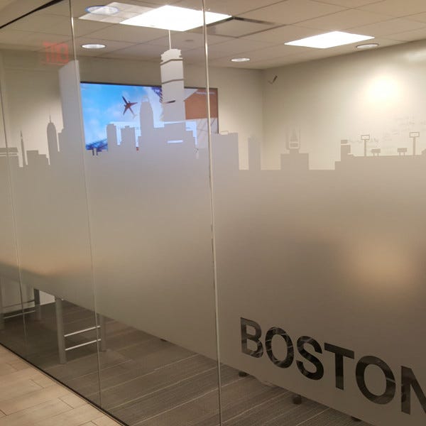 Boston Skyline Etched Glass Vinyl