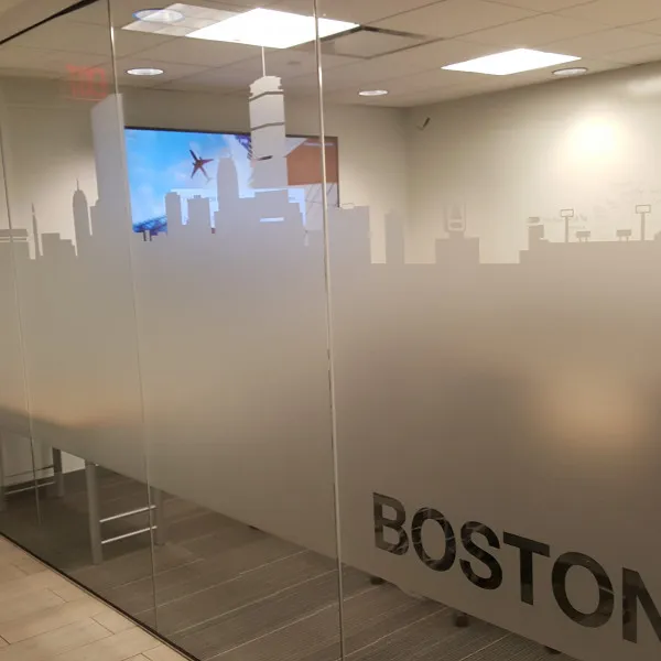 Boston Skyline Etched Glass Vinyl