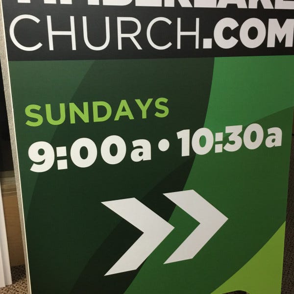Timberlake Church Castle Rock A-Frame Sign